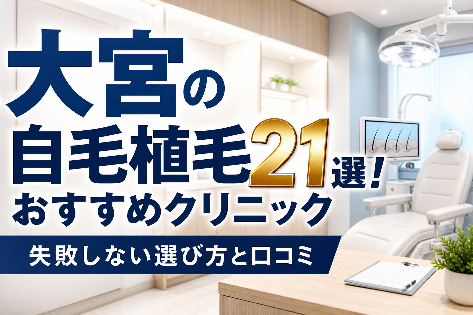 大宮の自毛植毛おすすめクリニック21選!失敗しない選び方と口コミ