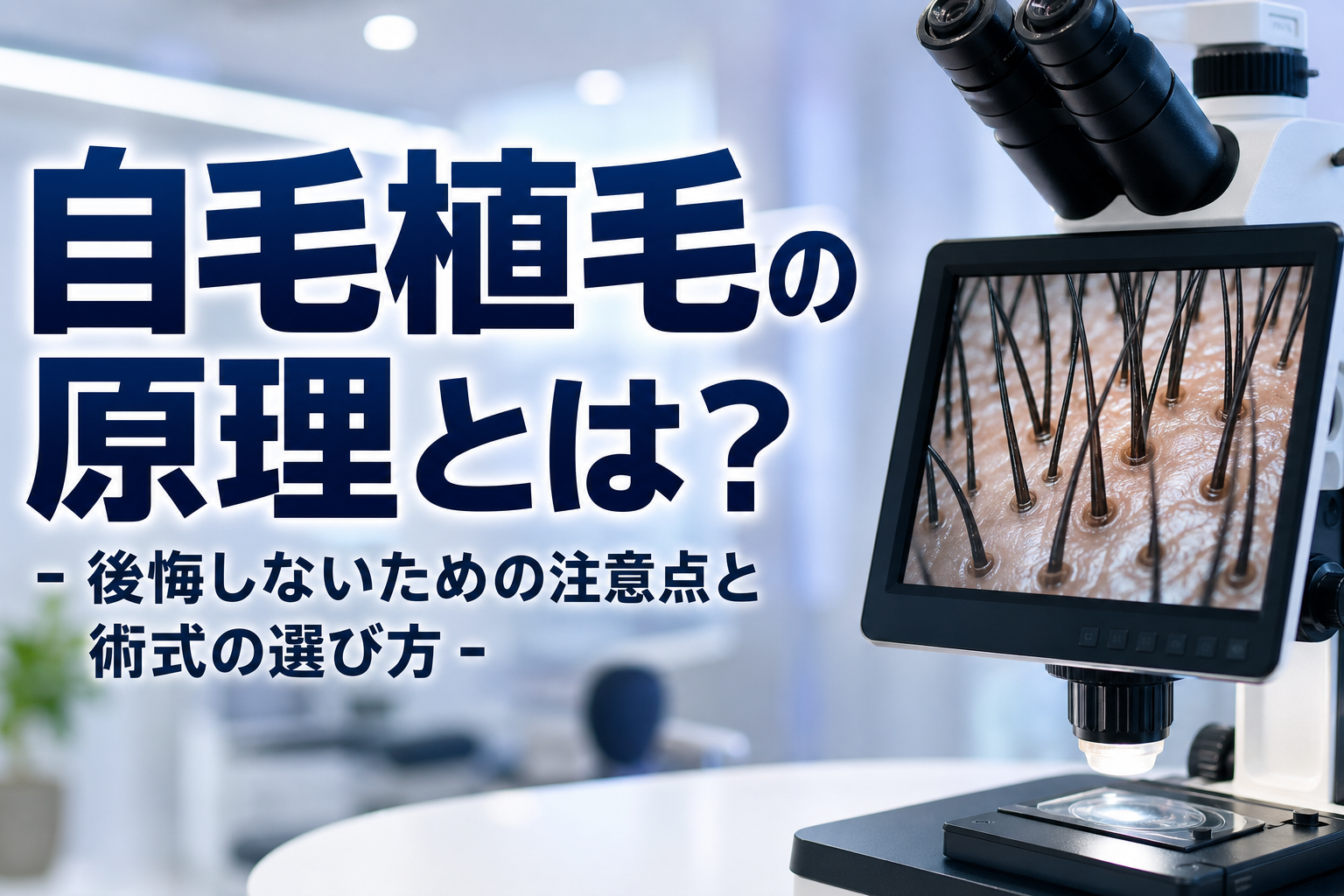 自毛植毛の原理とは？後悔しないための注意点と術式の選び方