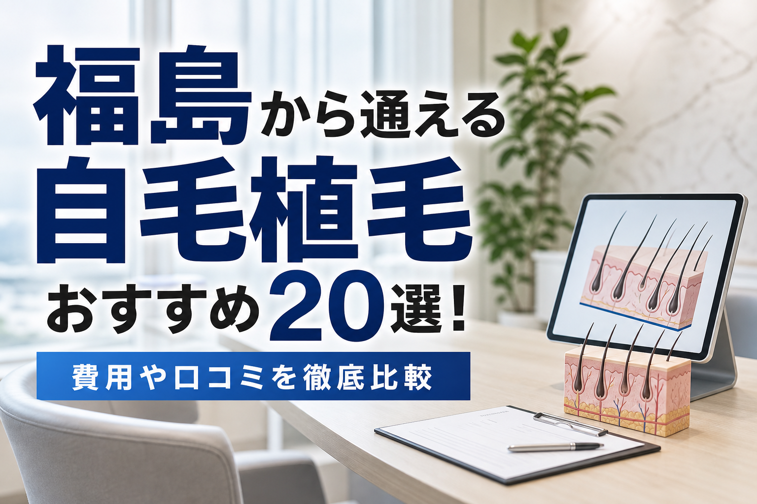 福島から通える自毛植毛おすすめ20選!費用や口コミを徹底比較