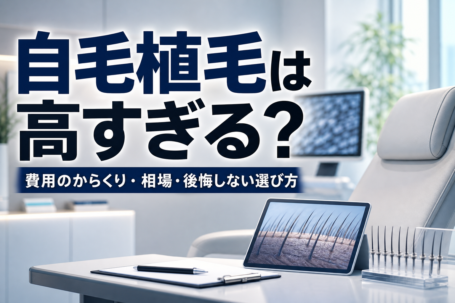 自毛植毛は高すぎる？費用のからくり・相場・後悔しない選び方