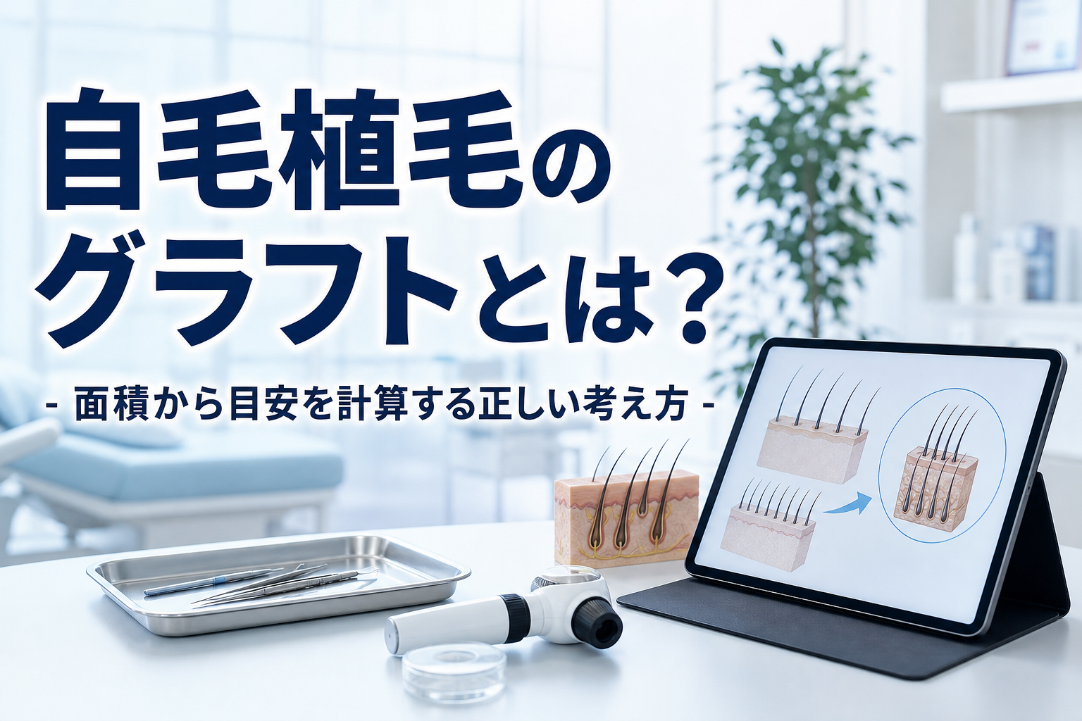 自毛植毛のグラフトとは？面積から目安を計算する正しい考え方