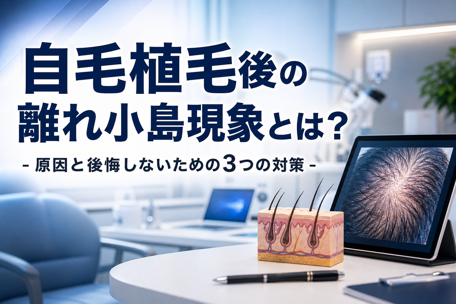 自毛植毛後の離れ小島現象とは？原因と後悔しないための3つの対策