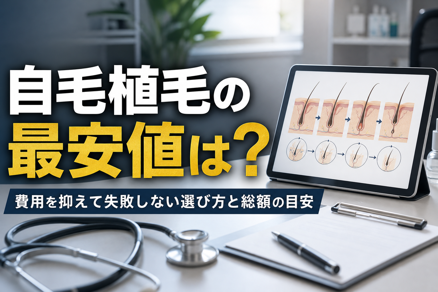 自毛植毛の最安値は?費用を抑えて失敗しない選び方と総額の目安