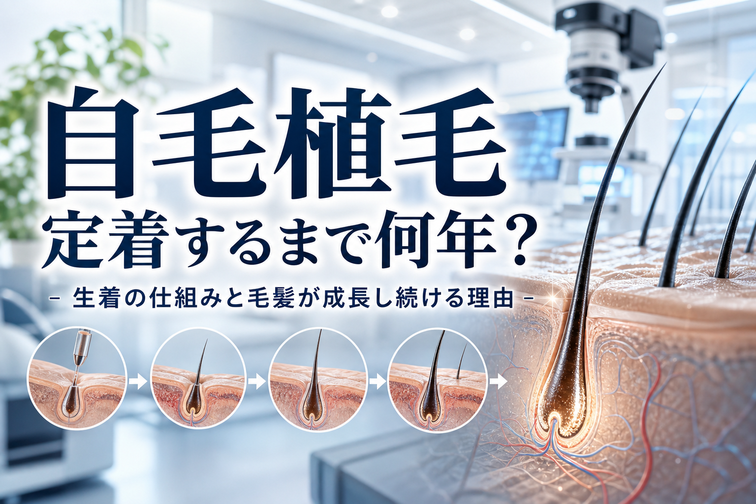 自毛植毛 定着するまで何年？生着の仕組みと毛髪が成長し続ける理由