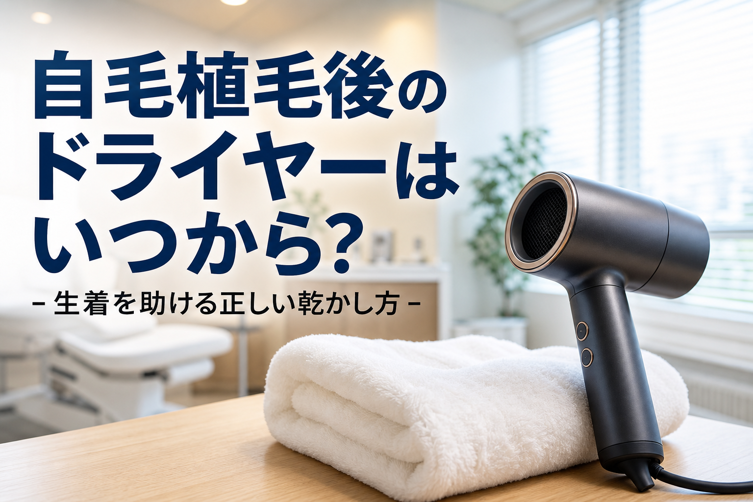 自毛植毛後のドライヤーはいつから？生着を助ける正しい乾かし方