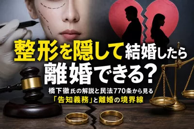 整形を隠して結婚したら離婚できる？橋下徹氏の解説と民法770条から見る「告知義務」と離婚の境界線
